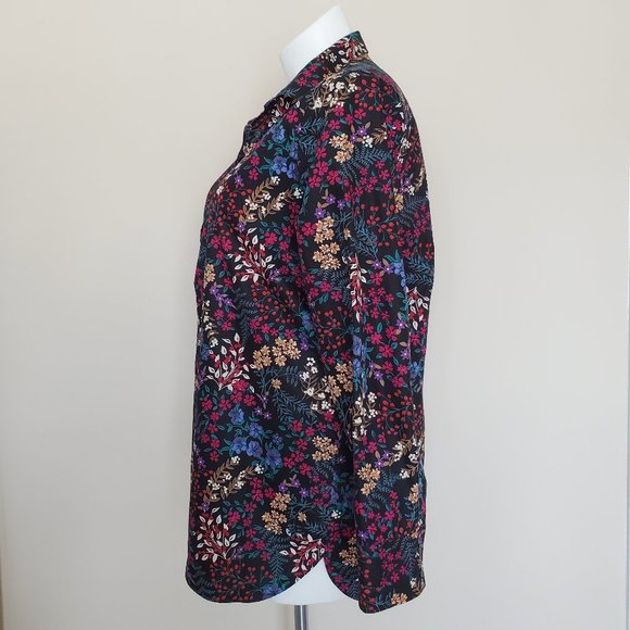 Lands' End Plus Size 16T Tall No Iron Floral Shirt - Picture 4 of 13